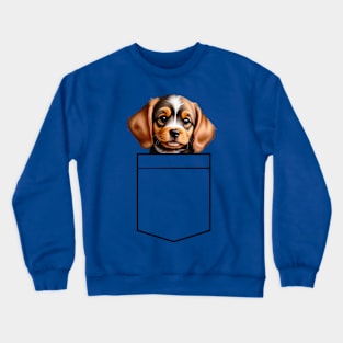 Puppy Chest Pocket Bag Crewneck Sweatshirt